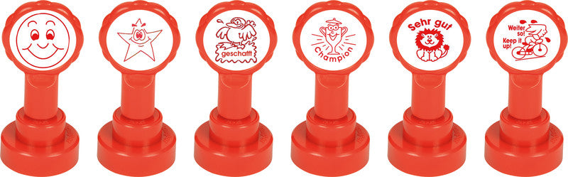 X-stamper Lehrerstempel-Set – Motiv: Champion, selbstfärbend, Kunststoff, Ø 22 mm