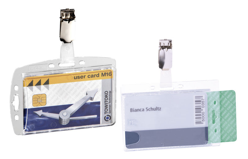 Durable Hartbox – 87 × 54 mm, transparent, für 1 Betriebsausweis, 25er-Pack