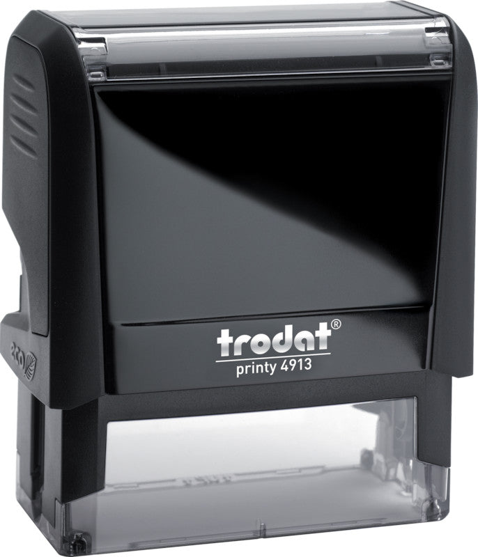 Trodat Printy 4912 – Selbstfärbender Textstempel zum Selbersetzen – Abdruck 47 × 18 mm – Schwarz, Mehrsprachig