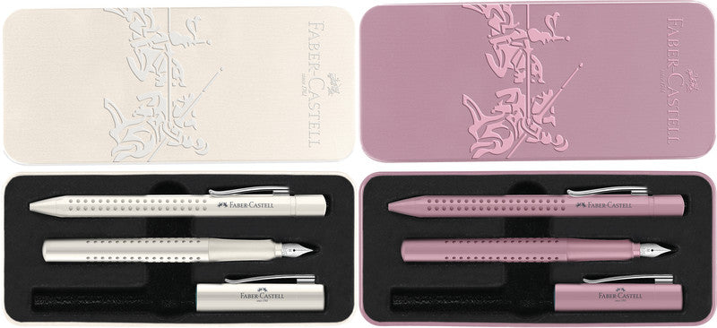 Faber-Castell Grip 2010 Harmony Schreibset – Kugelschreiber M & Füllfederhalter M – Blau – Metalletui – 2-teilig