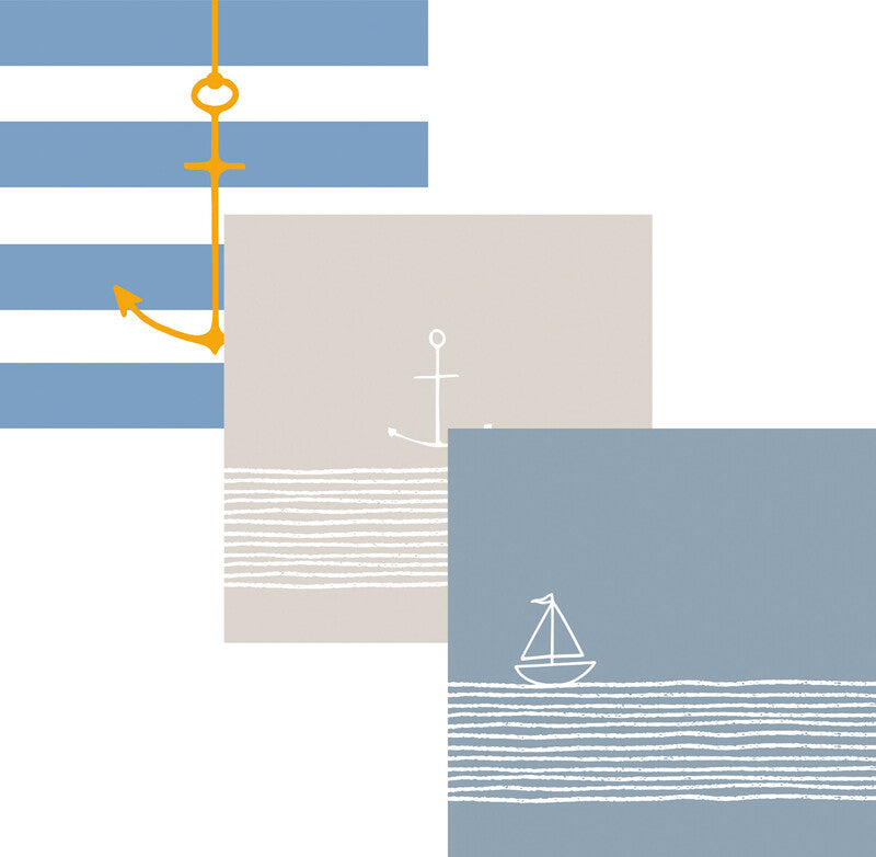 Ppd Servietten Beach Anchor – 33 × 33 cm – 3-lagig, Tissue – 20 Stk., FSC