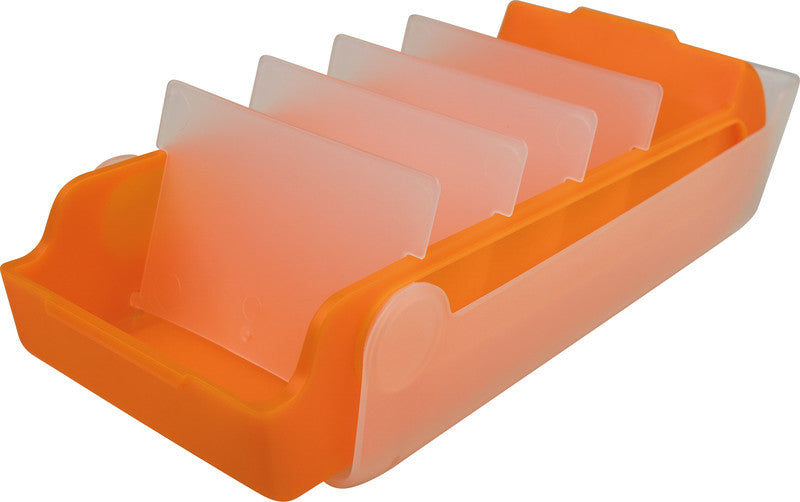 Helit Karteikasten A7 quer, liniert, orange transparent, Kunststoff – 100 Stück