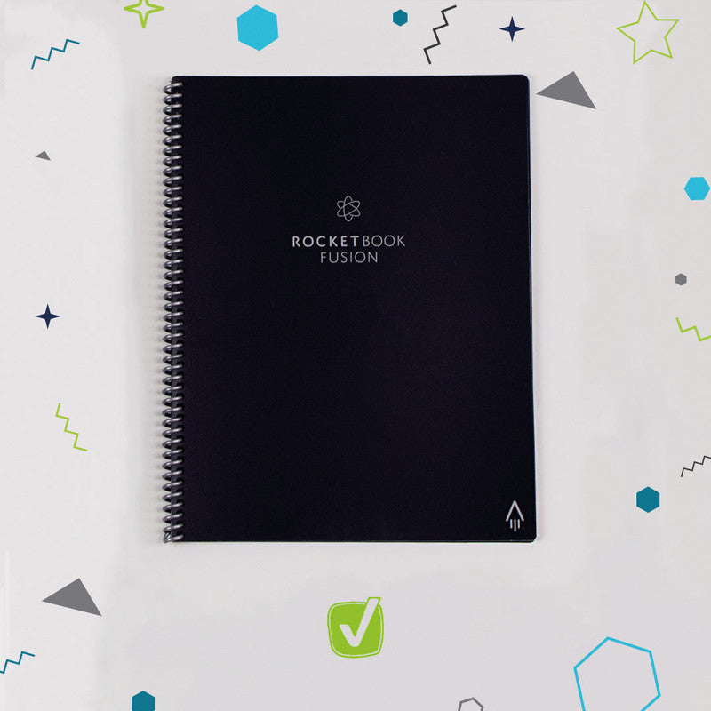 Rocketbook Spiralbuch, Spiralbindung, Hardcover, 42 Seiten, 90 g/m² – Schwarz, für ROCKETBOOK App