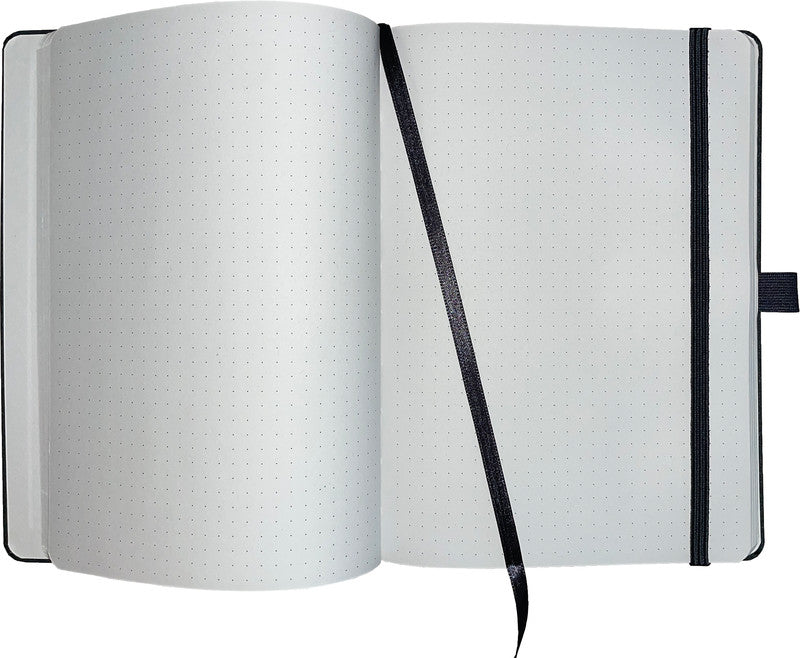 Denkzettel Notizbuch A5, punktkariert, Hardcover, 160 Seiten, 80 g/m² – grau