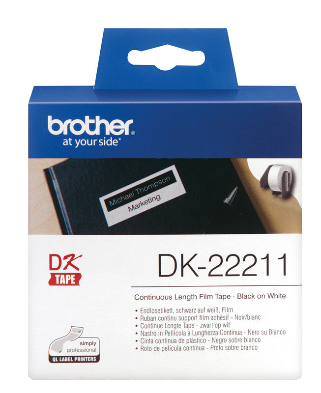 Brother Endlos-Etiketten, 29 mm × 15,2 m, weiss, Kunststoff, permanent