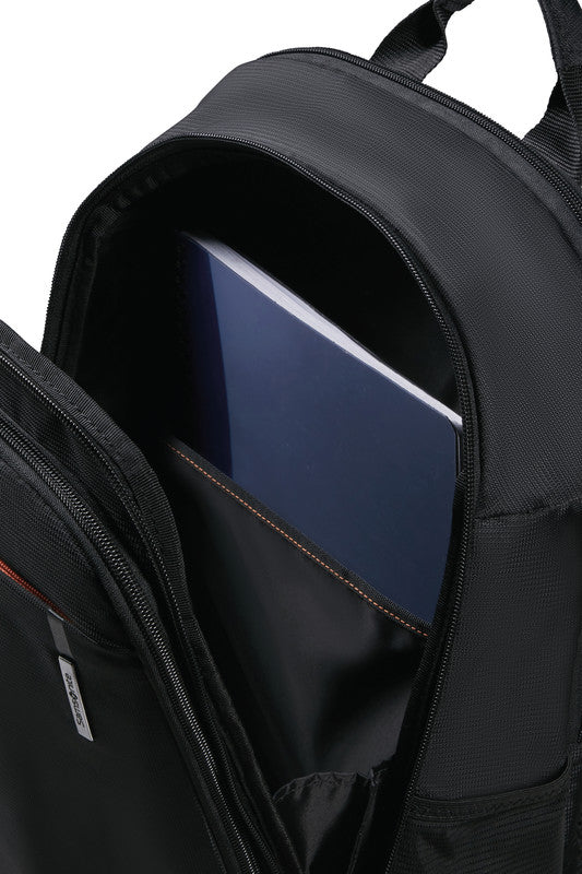 Samsonite Network 4 Notebook-Rucksack – 25 l, Aufsteckfunktion, Recyceltes PET (rPET), Schwarz