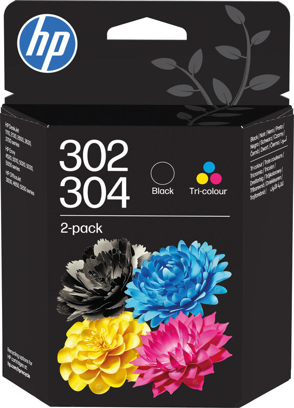 HP 302/304 Tintenpatronen-Multipack, Schwarz/Dreifarbig (Original) – für HP DeskJet/Envy/OfficeJet