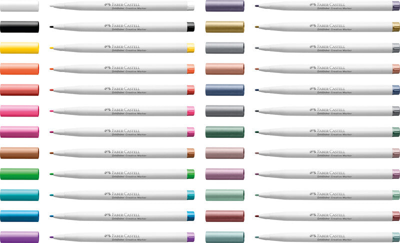 Faber-Castell Kreativ-/Pigmentmarker, Crimson Crush, trocken abwischbar – für viele Oberflächen