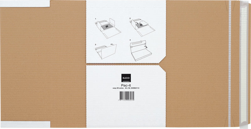 Elco Umzugsbox, weiss, mit Beschriftungsfeldern – 358 × 229 × 100 mm