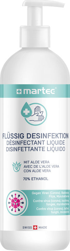 MARTEC Desinfektionsmittel – Kunststoff, weiss, 180 × 245 × 140 mm (B×H×T), hautverträglich, 5 l