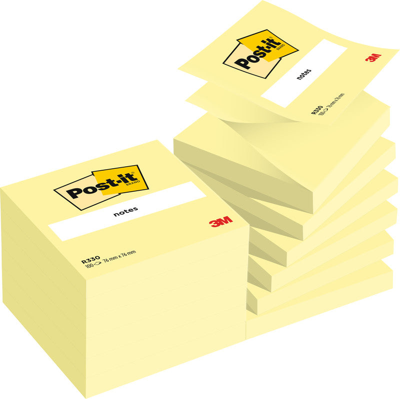 Post-it Haftnotizen – 76×76 mm – Gelb, 100 Blatt, PEFC