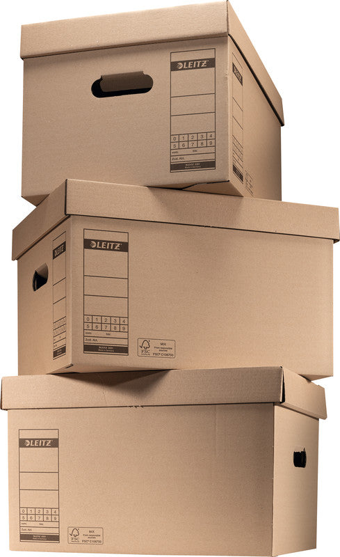 Leitz Premium 60810000 – Archivkarton, für A4, 335 × 440 × 280 mm, Karton, braun, mit Deckel