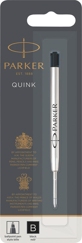 Parker Kugelschreiber-Mine Quink für Parker-Modelle – Schwarz, 1,2 mm, geruchsarm, 1 Stk.