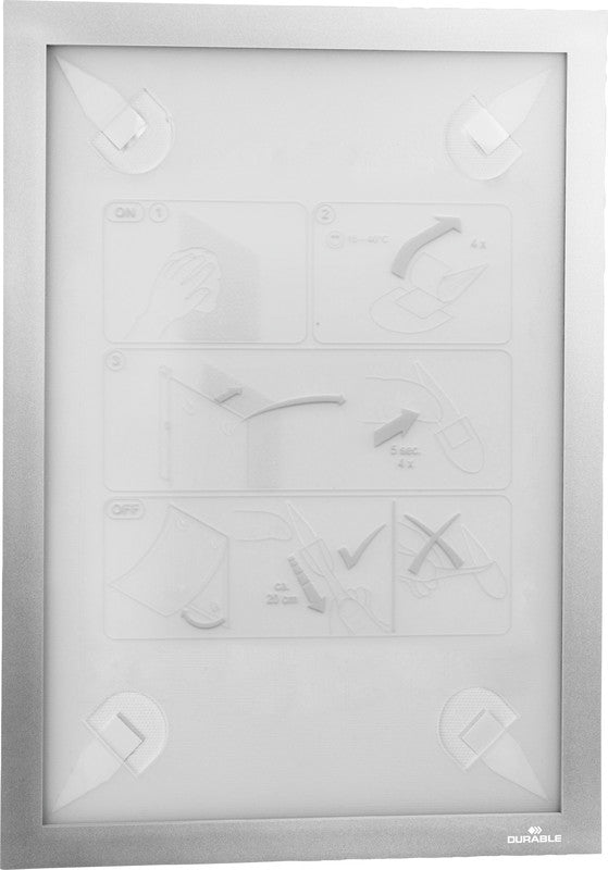 Durable Info-Rahmen – 210 × 297 mm, silber, selbstklebend, für A4