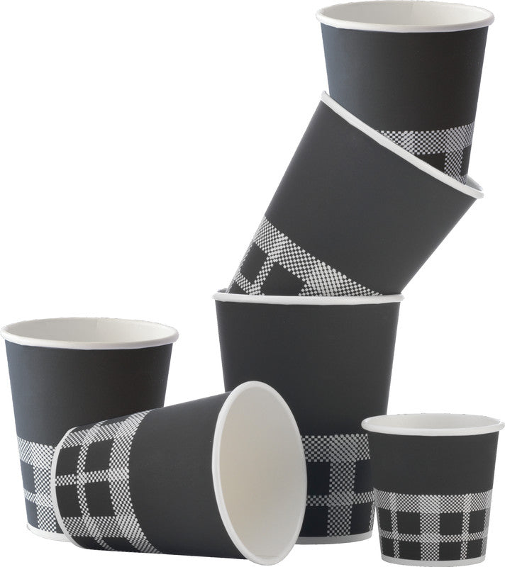 Duni Trinkbecher Papier (PE-beschichtet), bedruckt – 1,2 dl, schwarz, 45 Stück