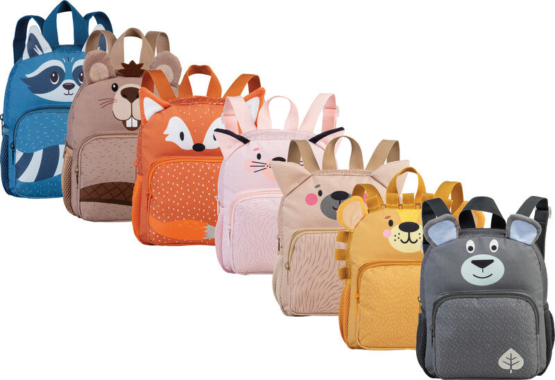 Glühwürmchen Ella – Kindergartenrucksack, Waschbär, 5 l, 21×24×13 cm, mit Plüschohren