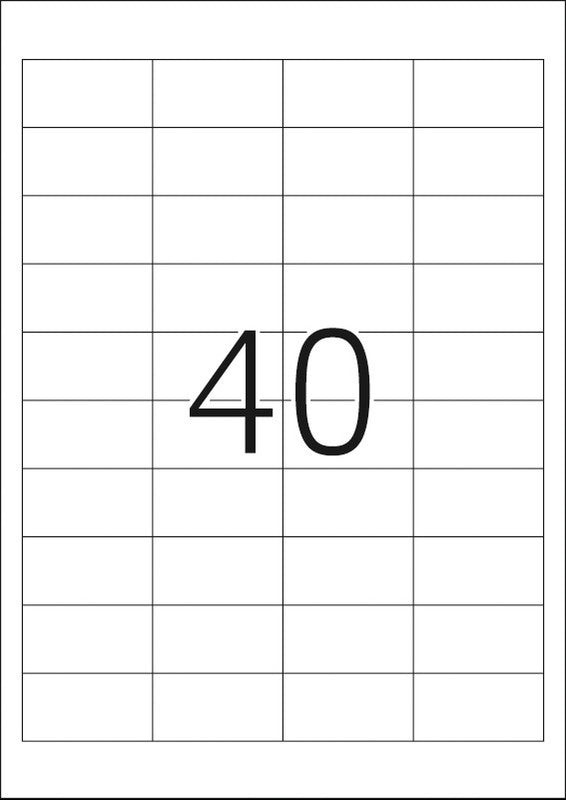 HERMA Etiketten (A4-Bogen), 49 mm × 25 mm, weiss, Papier, permanent, 25 Blatt (1000 Etiketten)