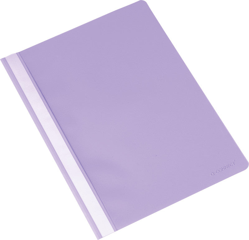 Q-connect Schnellhefter – A4, PP, violett, Metall-Deckleiste, Beschriftungsfeld