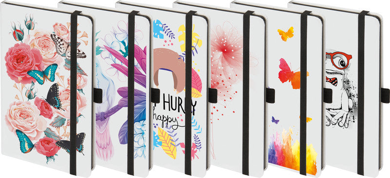 Biella Notizbuch White Trend 2021, punktkariert, Fadenheftung, 192 Seiten, 80 g/m² – mehrfarbig