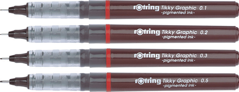 Rotring Tikky Graphic Fineliner 0,3 mm – schwarz – wasserfest