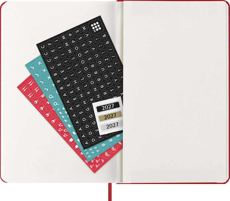 Moleskine Wochenagenda – 1 Woche pro Seite, gebunden, 13 × 21 cm, 2027, scharlachrot, FSC