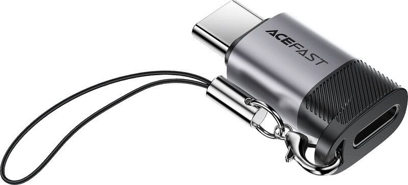 Acefast USB-C Adapter – 30 W (9 V, 3 A), USB 2.0, Aluminium, Metallgrau