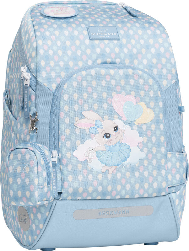 Beckmann Active Air FLX – Schulrucksack, Blue Bunny, 20–25 l, 26×39×22 cm, für Laptop bis 15", mit Wendetasche
