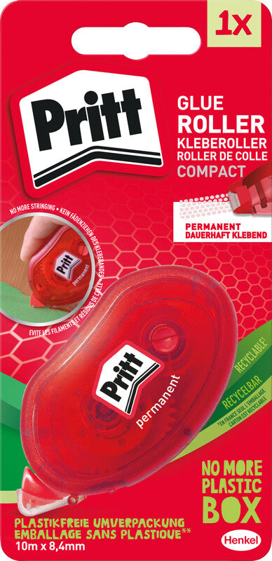 Pritt Kleberoller permanent – 8,4 mm × 10 m, 1 Stk., transparent, für Papier, Karton, Fotos