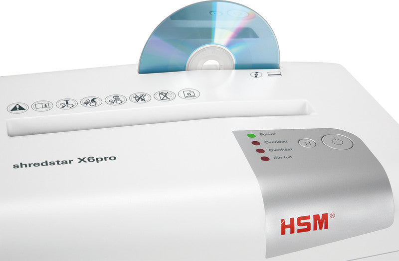 HSM X6pro – Aktenvernichter, DIN P-5, Mikroschnitt 2 × 15 mm, 6 Blatt, 20 l, A4
