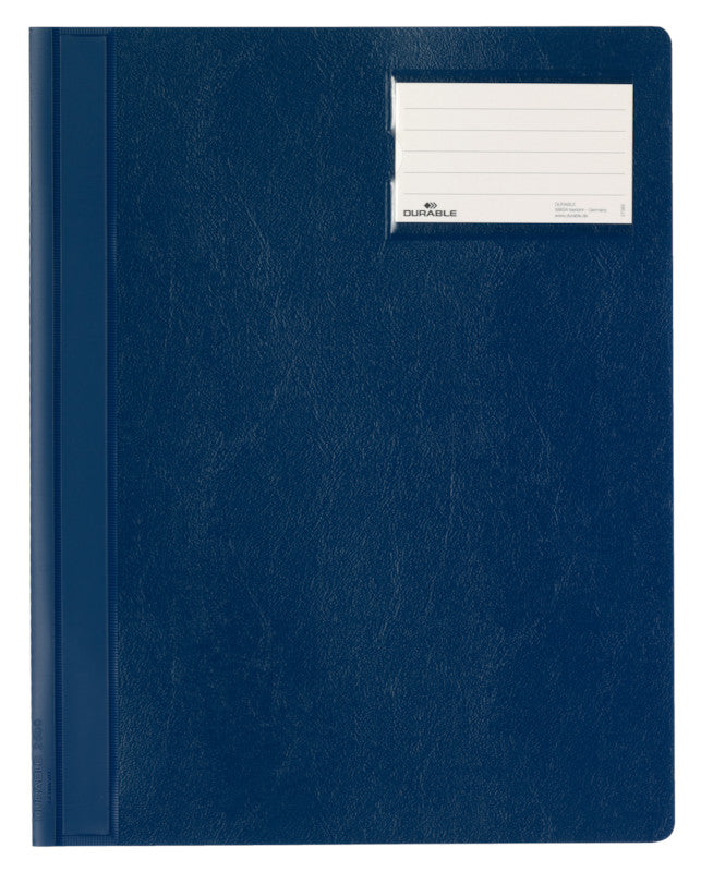 Durable Schnellhefter – A4 überbreit, Kunststoff, blau, Beschriftungsfenster