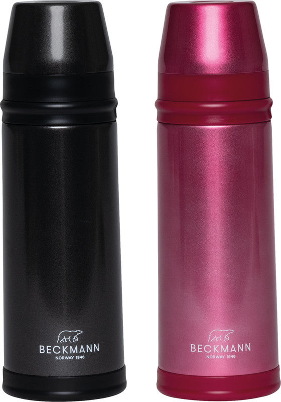 Beckmann Trinkflasche – 4 dl – Edelstahl, isoliert, Schraubverschluss – schwarz