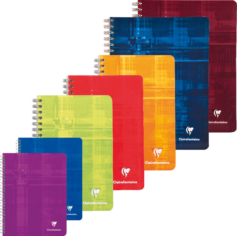 Clairefontaine Spiralheft, 110 × 175 mm, kariert, 5 mm, 96 Seiten, 90 g/m² – sortiert