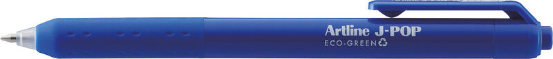 Artline J-Pop Eco-Green – Tintenroller-Set, Druckmechanik, 0,7 mm, Schwarz/Blau, 4er Etui