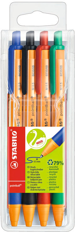 STABILO Kugelschreiber – orange, Kunststoff – 4 Stk.