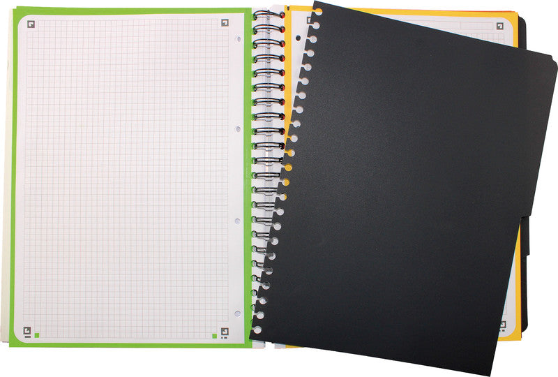 Oxford Collegeblock, Spiralbindung, 120 Blatt, 4-fach gelocht, perforiert, 90 g/m² – Taupe, für SCRIBZEE App