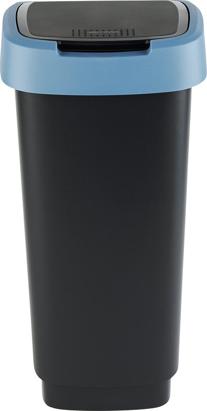Rotho Abfallcontainer – 25 l – mit Deckel – Kunststoff, Horizon Blau – B × H × T 252 × 476 × 333 mm