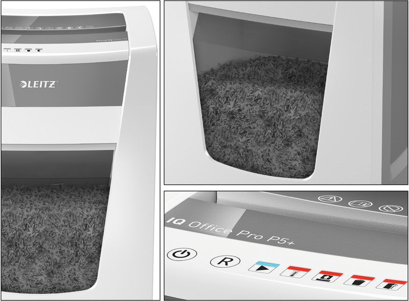 Leitz IQ Office Pro – Aktenvernichter, DIN P-5, Super-Mikroschnitt 2 × 5 mm, 7 Blatt, 30 l, A4