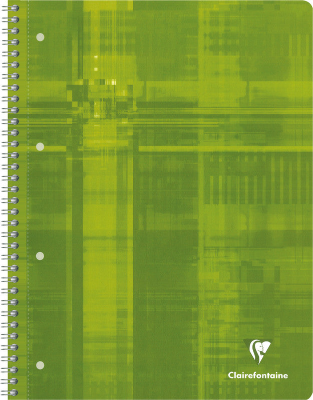 Clairefontaine Collegeblock, Karton, 80 Blatt, 4-fach gelocht, perforiert, 90 g/m² – farbig sortiert