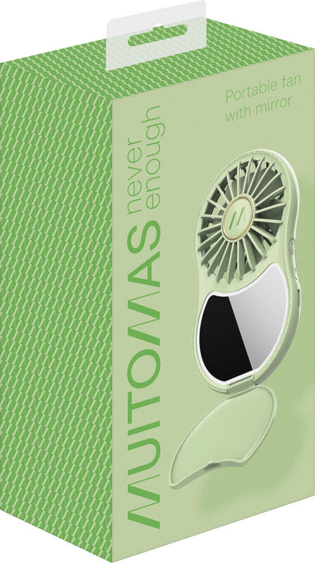 Muitomas Handventilator MIRRORFANGN – 3 Stufen, USB-C, Grün