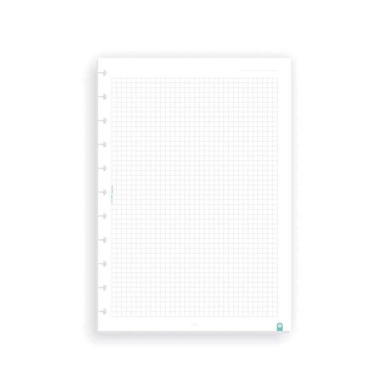 CARCHIVO Notizbuch-Einlagen A5, kariert, spezielle Perforierung, 100 g/m², für Spiralbuch Ingeniox – 50 Blatt