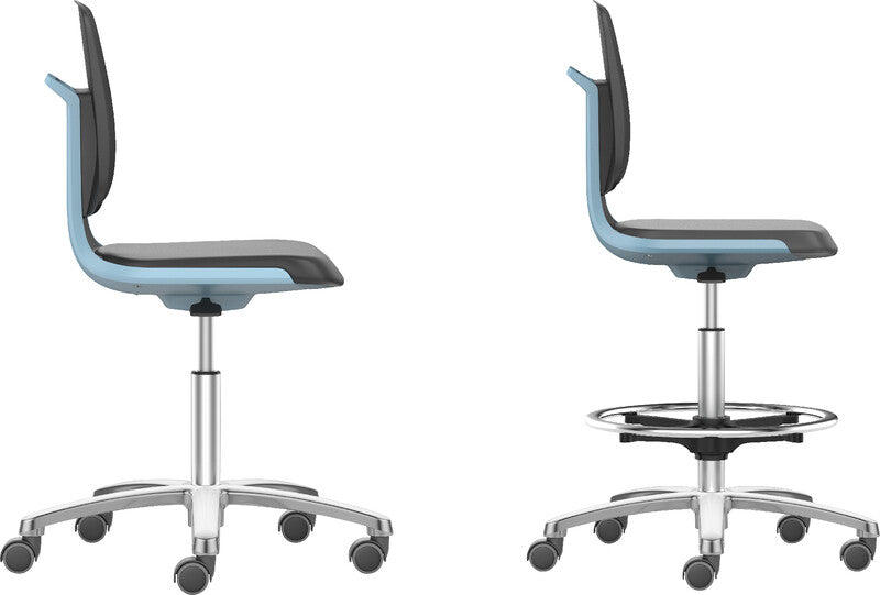 Bimos LIMBOS Labsit Bürostuhl – Kunstleder – Schwarz/Blau, 3D-Flexfunktion, 56–81 cm