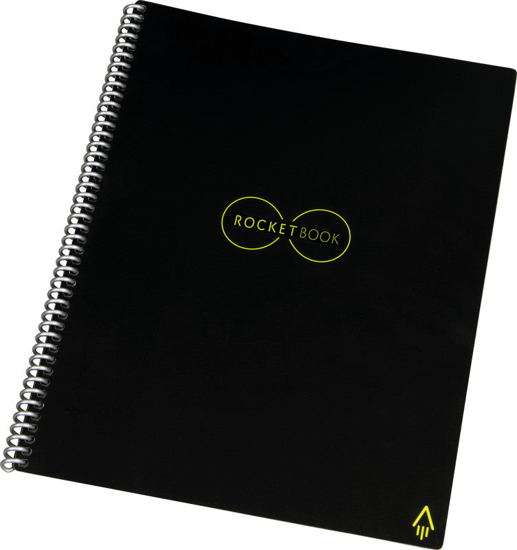 Rocketbook Notizbuch A4, punktkariert, Spiralbindung, Hardcover, 32 Seiten – schwarz, für Rocketbook App