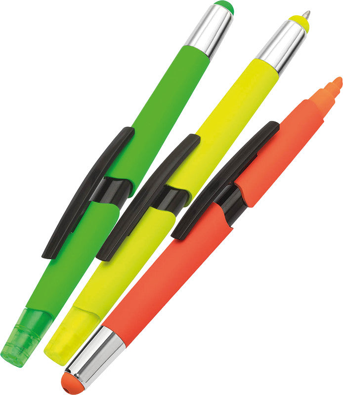 Wedo Eingabestift Touch Pen – für Smartphones, Tablets, 3-in-1, Kunststoff, Neonmix