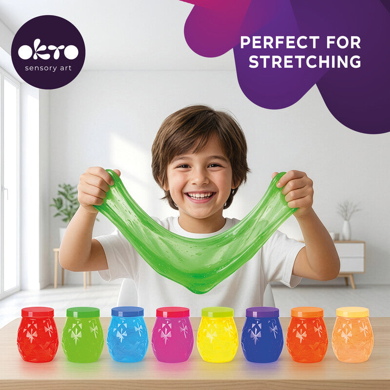 Okto sensory art Slime – H 5,5 × Ø 3,5 cm – 70 ml – ab 3 Jahren – Kunststoff – mehrfarbig