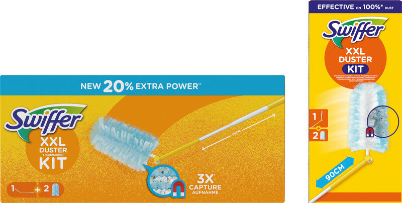 Swiffer Staubmagnet-Set – Gelb, für Teleskopstab XXL (90 cm ausziehbar)