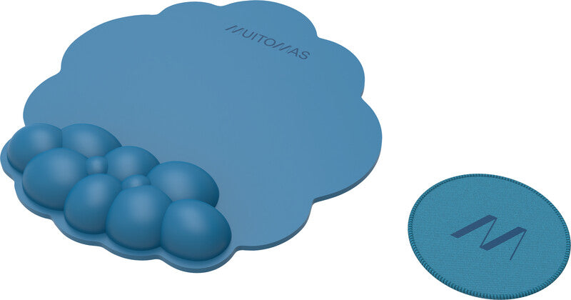 Muitomas Mauspad mit Handgelenkauflage – Textil – Blau – 270 × 250 mm – 2er-Pack