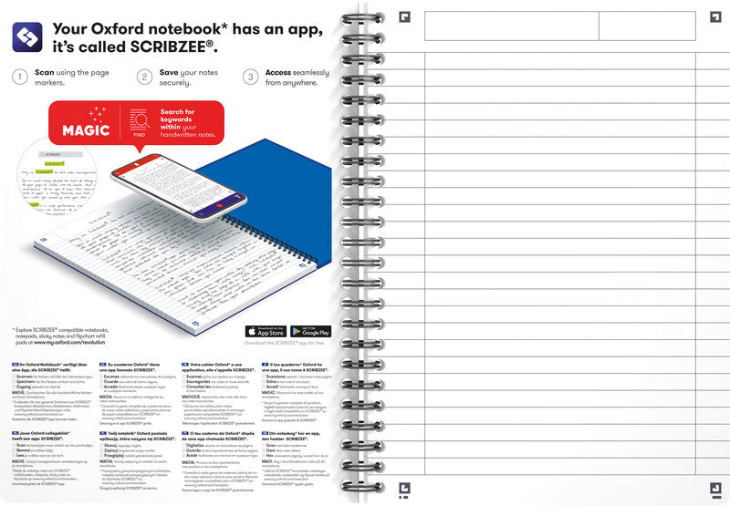 Oxford Collegeblock Essentials A5, liniert, Doppelspiralbindung, 90 Blatt, 90 g/m² – schwarz