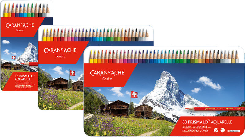 Caran d-Ache Caran d'Ache Prismalo Aquarellfarbstifte – 80 Farben, im Metalletui, Ø 3 mm, FSC