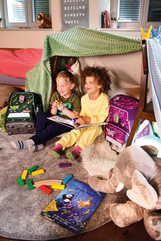 Step by Step Schulrucksack-Set SHINE – 5-teilig – Butterfly Night Ina – 28,0×37,0×20,0 cm