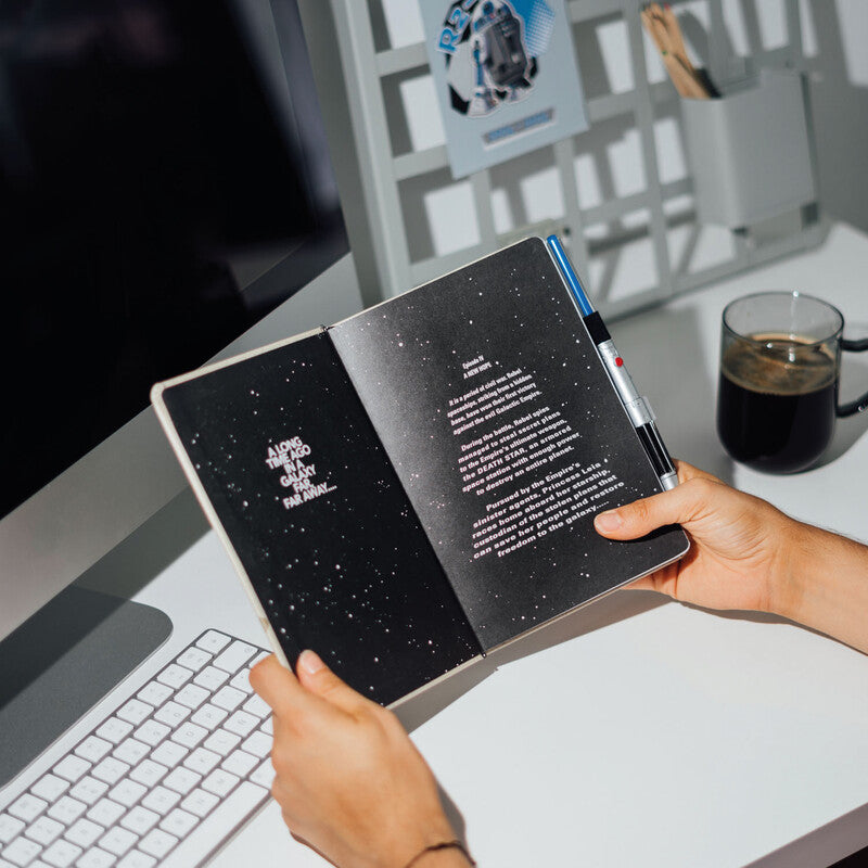 Star Wars Notizbuch – A5 – blanko – Fadenheftung, Stiftschlaufe, Einstecktasche, beige